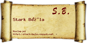 Stark Béla névjegykártya